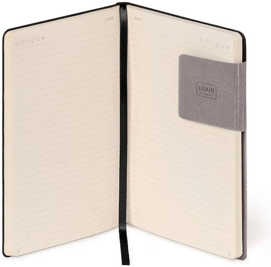 Legami Milano Notebook 96 Sheets A6 Ruled with Elastic Gray