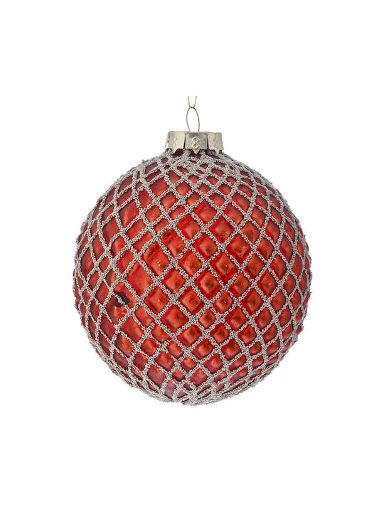 Iliadis Christmas Glass Ball Ornament Red