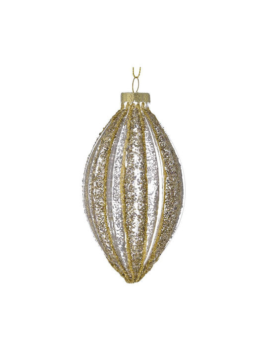 Hanging Stalactite Ornament Glass Gold 13x6cm Round