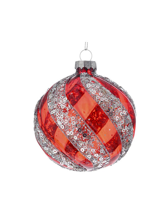 Iliadis Christmas Glass Ball Ornament Red