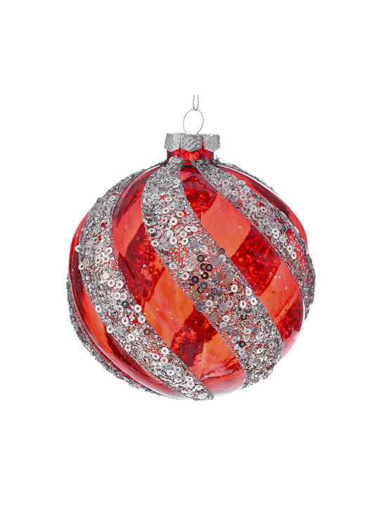 Iliadis Christmas Glass Ball Ornament Red