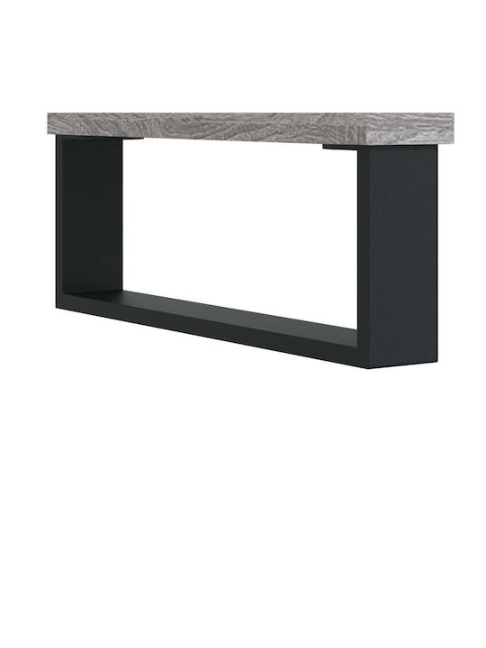 Wohnzimmer Vitrine aus Holz & Metall mit Verglasung in Grau 69.5x31x115cm