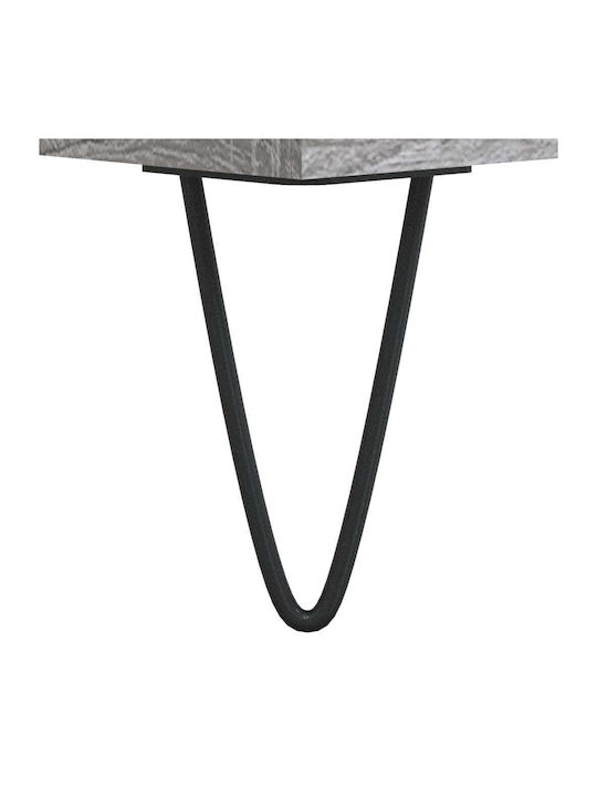Wand Wohnzimmer Vitrine aus Holz & Metall mit Glas Gray 69.5x31x115cm