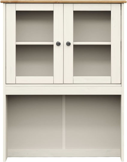Wall Living Room Display Cabinet made of Wood & Metal with Glass Blue 78x30x100cm
