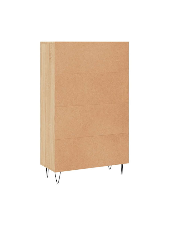 Wand Wohnzimmer Vitrine aus Holz & Metall mit Glas Braun 69.5x31x115cm