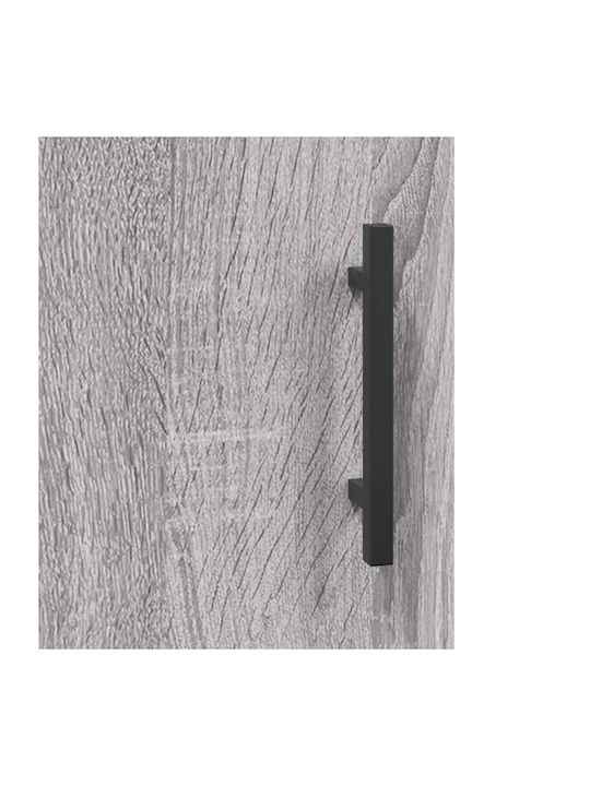 Wohnzimmer Vitrine aus Holz & Metall mit Verglasung in Grau 69.5x31x115cm