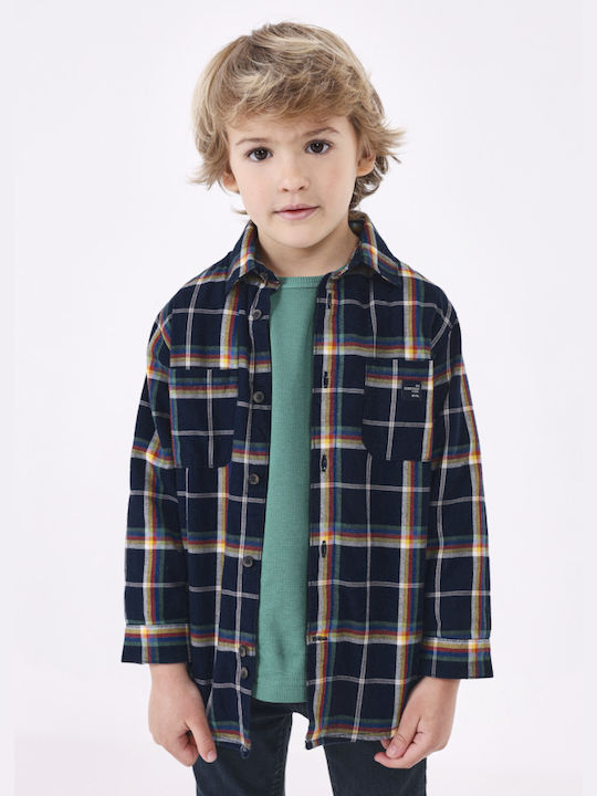 Mayoral Kids Checked Shirt Blue