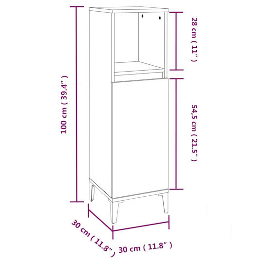 vidaXL Badezimmerschrank B80xT33xH60cm Weiß