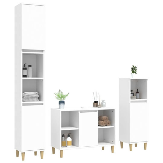 vidaXL Bathroom Cabinet L80xW33xH60cm White