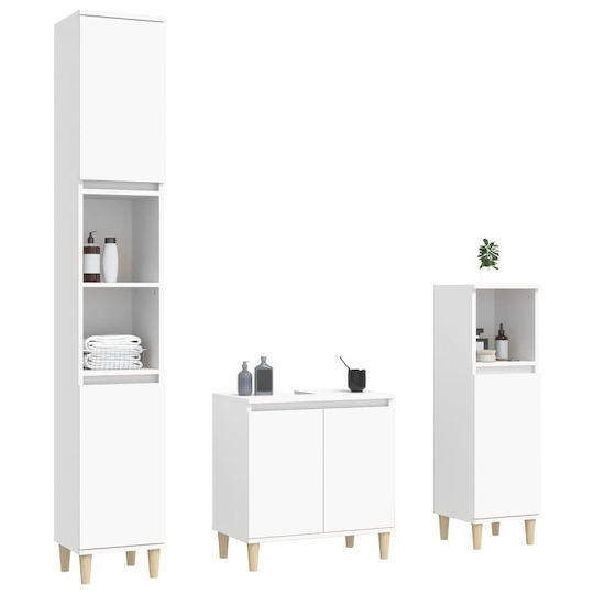 vidaXL Ντουλάπι Μπάνιου 58x33x60cm Λευκό