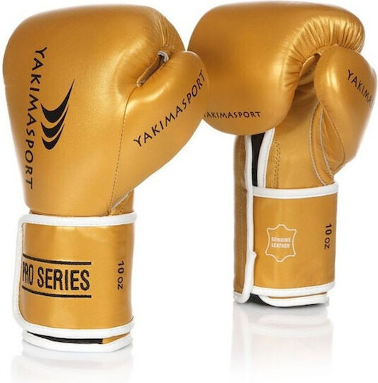 Yakimasport Boxhandschuhe Leder für Kampf Gold