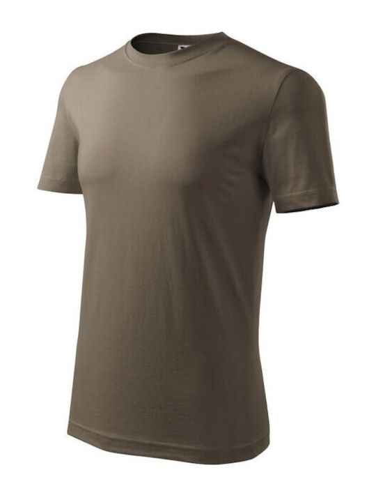 Malfini Ανδρικό Διαφημιστικό T-shirt Κοντομάνικο σε Καφέ Χρώμα