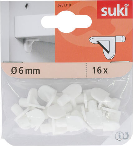 ArteLibre Regalhalterungen Kunststoff Λευκό 6x6mm 1Stück 04012653