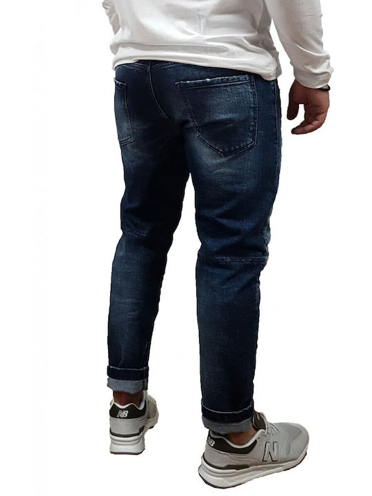 Cover Jeans Ανδρικό Παντελόνι Τζιν Ελαστικό Slim Fit Tapered Μπλε