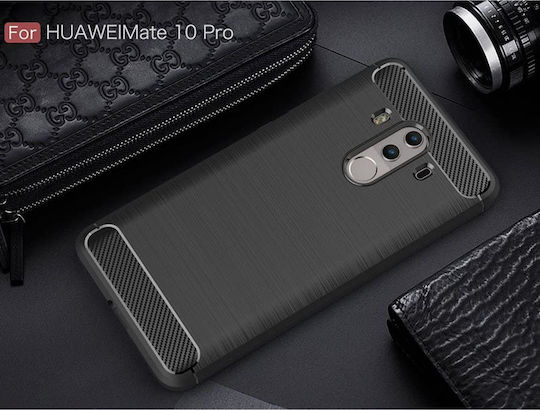 Techsuit Carbon Back Cover Silicon Negru (Huawei Mate 10 Pro)