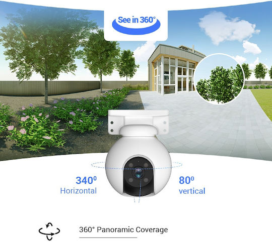 Ezviz H8 Pro 2K IP Κάμερα Παρακολούθησης Wi-Fi Full HD+ 3MP Αδιάβροχη με Αμφίδρομη Επικοινωνία και Φακό 4mm