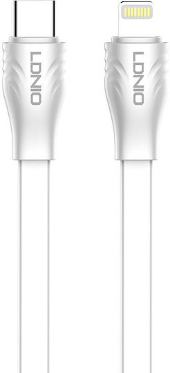 Ldnio LC132-C USB 2.0 Cable USB-C Male - USB-C 65W PD White 2m