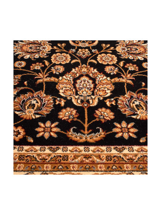 Viokarpet Isfahan 3783B Rug Rectangular with Fringes Black Cream