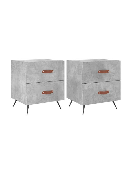 Wooden Bedside Tables 2pcs Gray 40x35x47.5cm