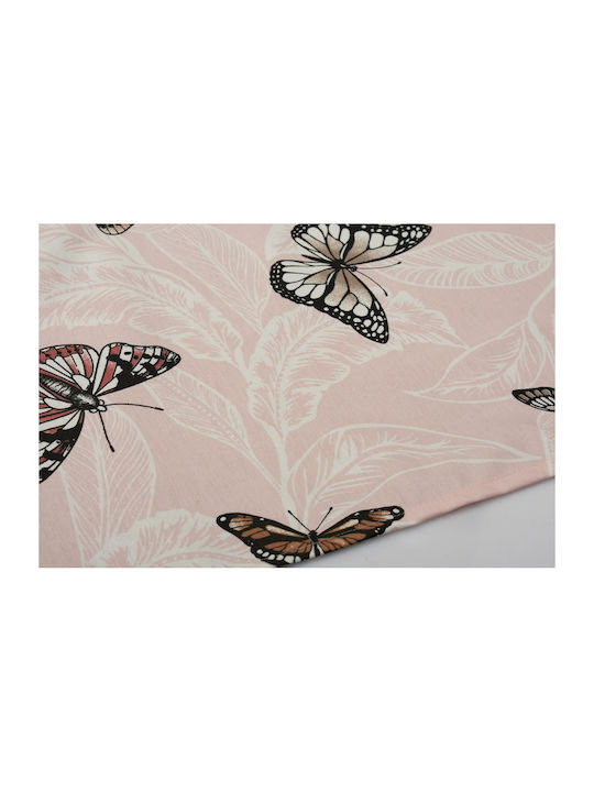 Dimcol Checkered Stain Resistant Butterfly 450 Coral 90x90cm