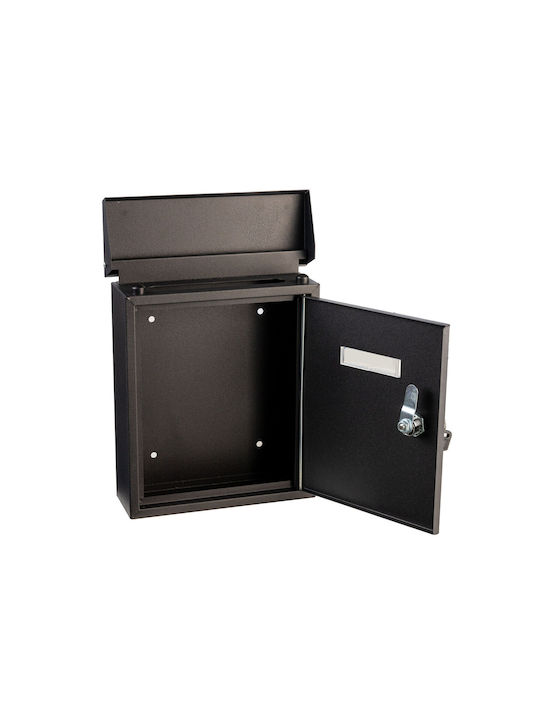 Apartment Building Mailbox Inox in Black Color 20x6.5x25.5cm