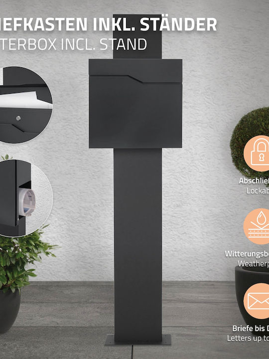 ML-Design Γραμματοκιβώτιο Εξωτερικού Χώρου Inox σε Γκρι Χρώμα 37x37x11cm ML-Design Γραμματοκιβώτιο Εξωτερικού Χώρου Inox σε Γκρι Χρώμα 37x37x11cm
