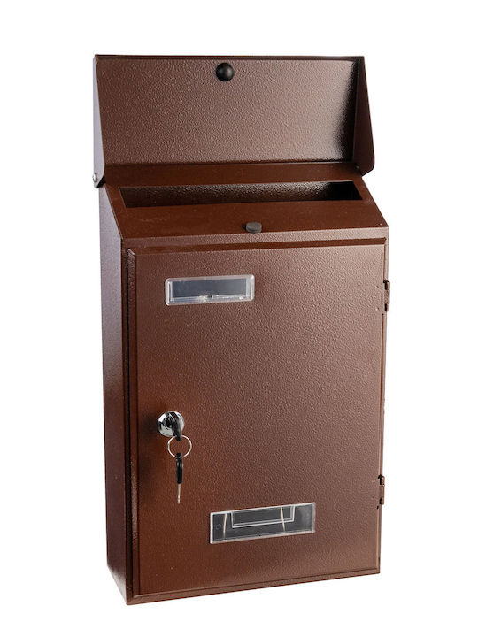 Apartment Building Mailbox Inox in Brown Color 23.5x36x36cm