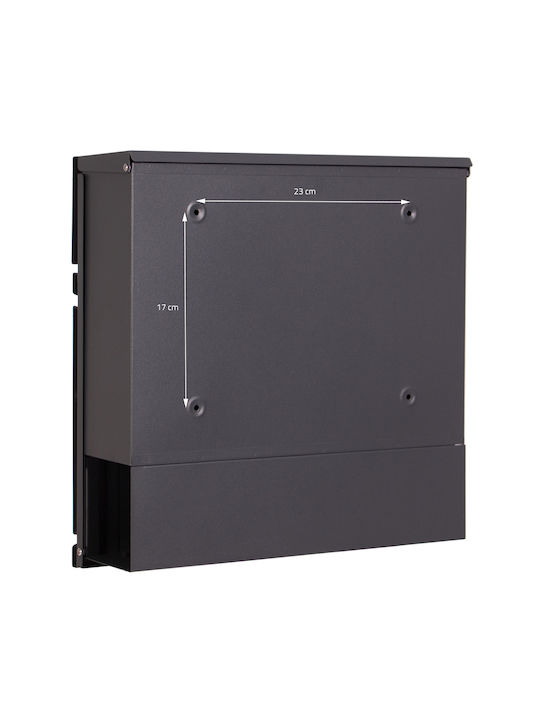 ML-Design Външна Пощенска Кутия Металик в Сив Цвят 37x36.5x11см