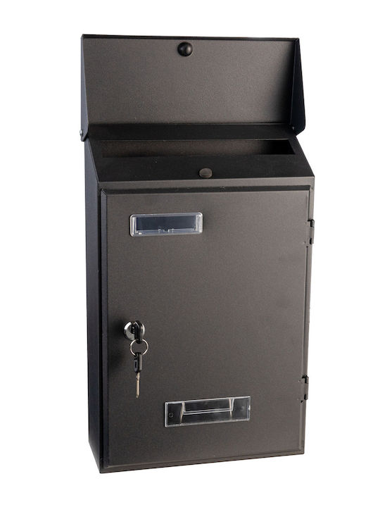 Apartment Building Mailbox Inox in Brown Color 23.5x36x36cm