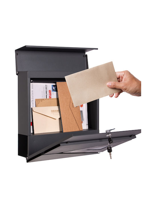 ML-Design Cutie Poștală pentru Exterior Inox în Culoarea Gri 37x36.5x11cm