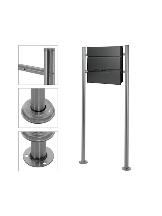 ML-Design Cutie Poștală pentru Exterior Inox în Culoarea Gri 37x11x36.5cm