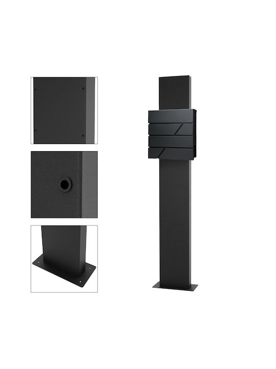 ML-Design Външна Пощенска Кутия Inox в Сив Цвят 37x11x37см
