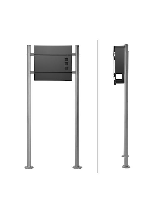 ECD Germany Γραμματοκιβώτιο Εξωτερικού Χώρου Inox σε Γκρι Χρώμα 37x10.5x36.5cm