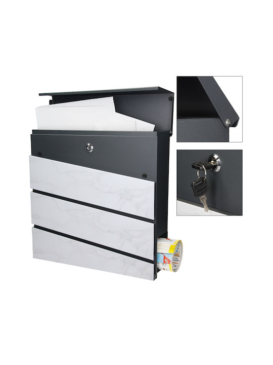 ML-Design Cutie Poștală pentru Exterior Inox în Culoarea Gri 37x36.5x11cm