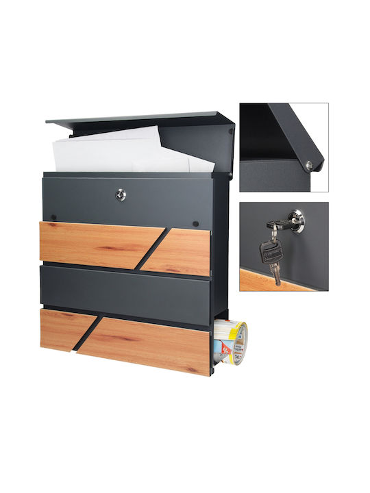 ML-Design Γραμματοκιβώτιο Εξωτερικού Χώρου Inox σε Γκρι Χρώμα 37x36.5x11cm