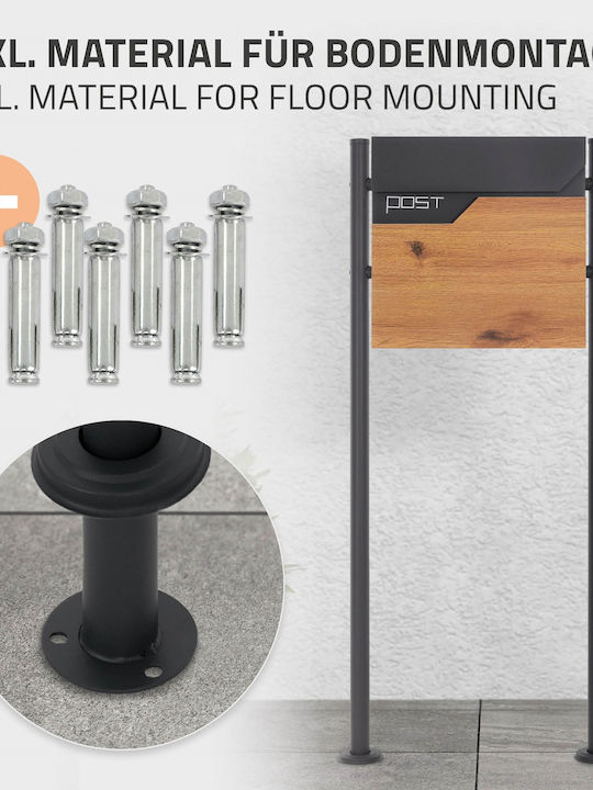 ML-Design Външна Пощенска Кутия Inox в Сив Цвят 37x37x11см