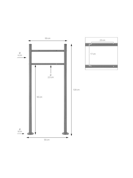 ML-Design Außenbereich Briefkasten Inox in Gray Farbe 37x11x37cm