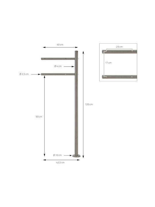 ML-Design Draußen Inox in Gray Farbe 37x37x11cm