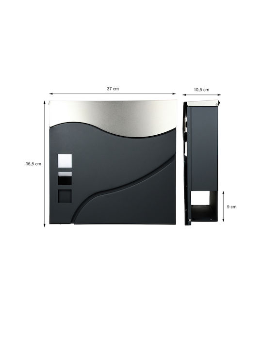 ECD Germany Външна Пощенска Кутия Inox в Розов Цвят 37x36.5см