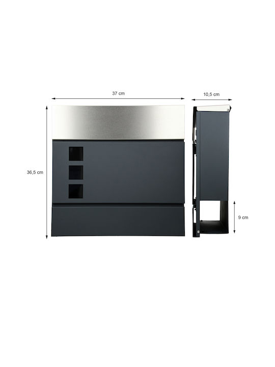 ECD Germany Γραμματοκιβώτιο Εξωτερικού Χώρου Inox σε Ροζ Χρώμα 37x36.5cm
