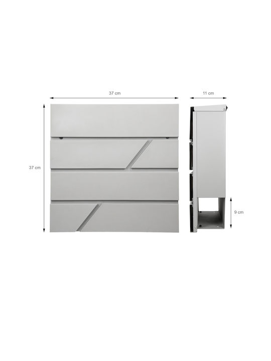 ML-Design Външна Пощенска Кутия Inox в Розов Цвят 37x11x37см