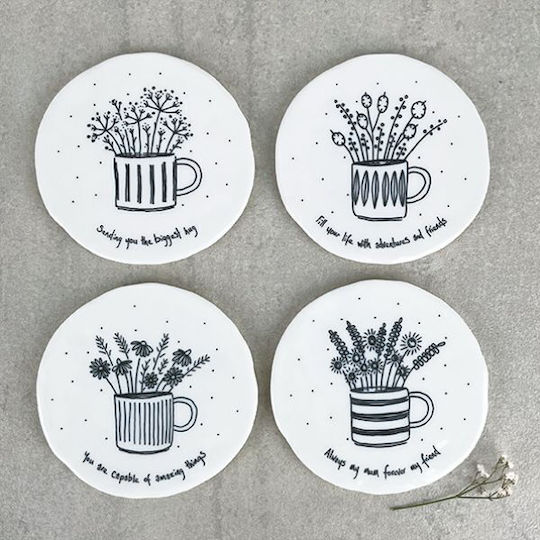 Synchronia Always My Mum Round Coaster Wooden White 9.8cm 1pcs