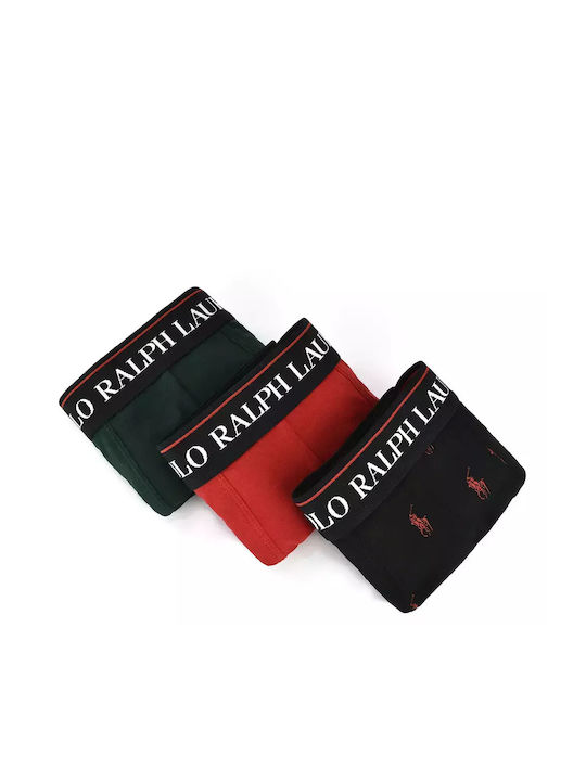 Men's Boxers Black/Green/Red with Patterns 3Pack