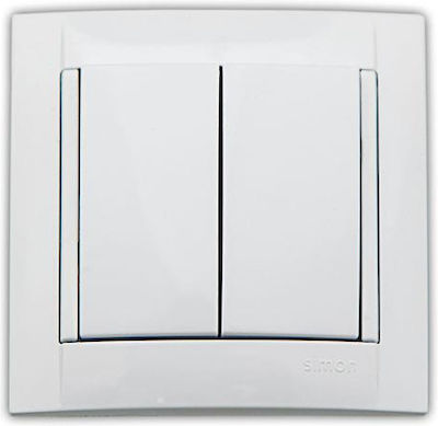 Eurolamp Recessed Electrical Lighting Wall Switch with Frame Basic Aller Retour White 152-12004