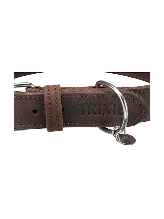 Trixie Rustic Dog Collar Leather in Brown color Large / Medium 25mm x 42 - 48cm