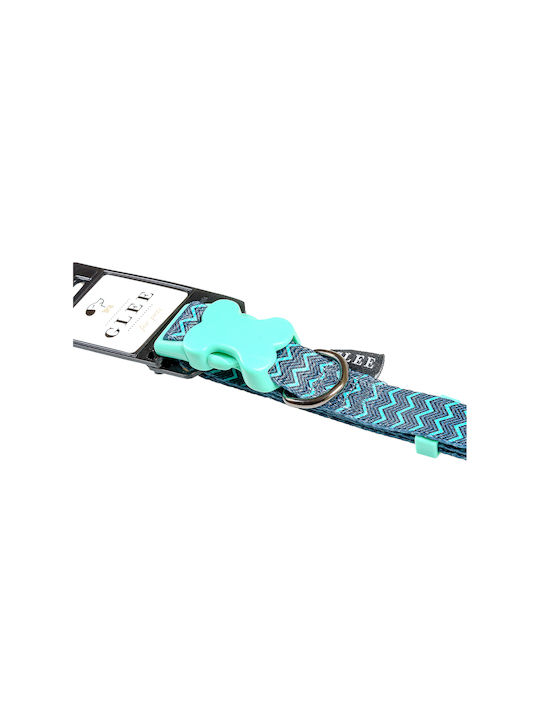 Glee Zig Zag Dog Collar in Green Color Small 20mm x 40 - 55cm