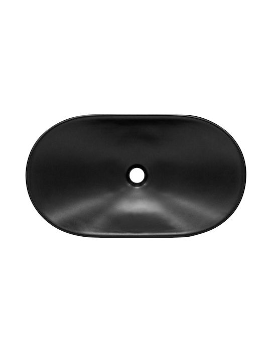ML-Design Deasupra Blatului Chiuvetă Ceramică 63x36x15.5cm Negru
