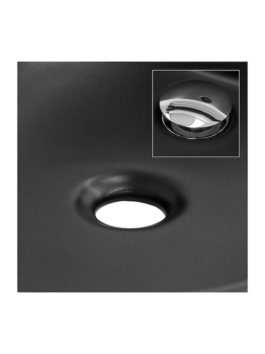 ML-Design Deasupra Blatului Chiuvetă Ceramică 63x36x15.5cm Negru