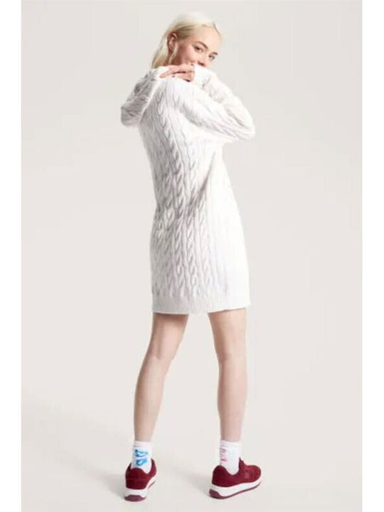 Tommy Hilfiger Mini Φόρεμα Πλεκτό Λευκό