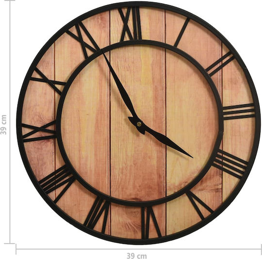 vidaXL Antique Wall Clock Wooden Brown Ø39cm